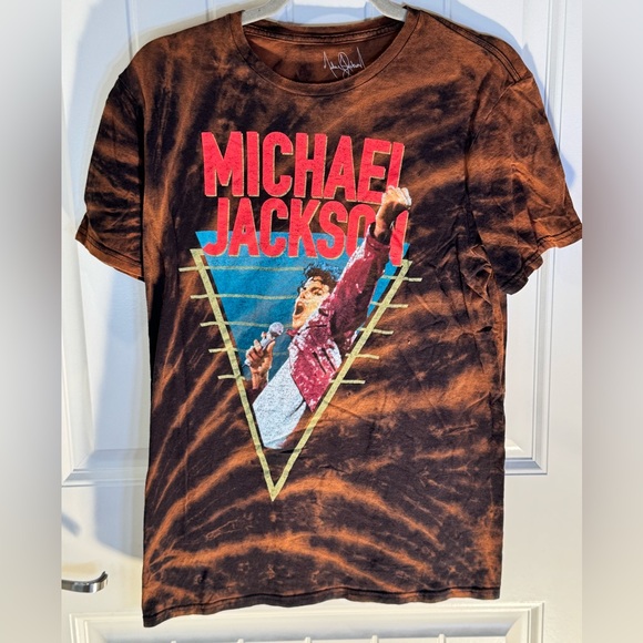 Michael Jackson Tops - Women’s Medium Custom Bleach Dye Michael Jackson Tee